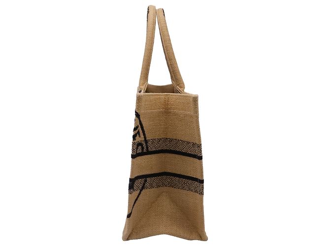Christian Dior Dior Book Tote Tasche Medium aus beigem Jutencanvas - Ansicht 3