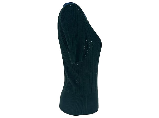 Polo a maniche corte Tory Burch in cotone verde - vista 2