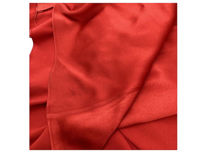 Autre Marque Abito midi a maniche lunghe con scollo a fiocco Sies Marjan in viscosa rossa - vista 13