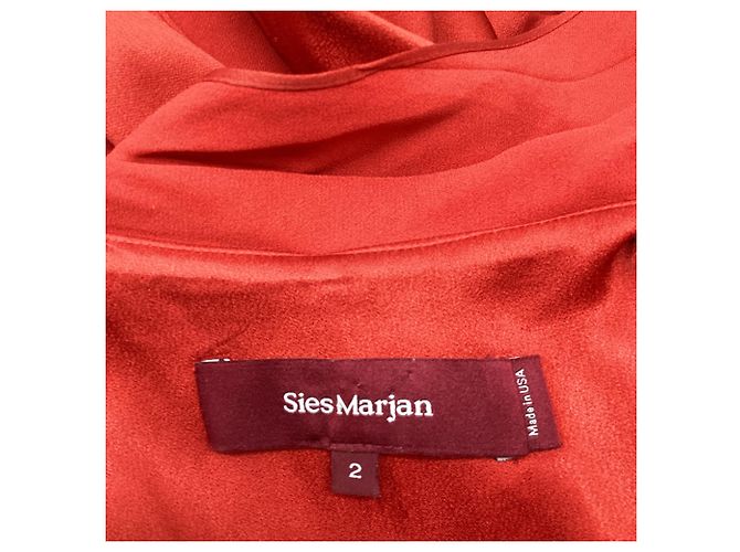 Autre Marque Abito midi a maniche lunghe con scollo a fiocco Sies Marjan in viscosa rossa - vista 5