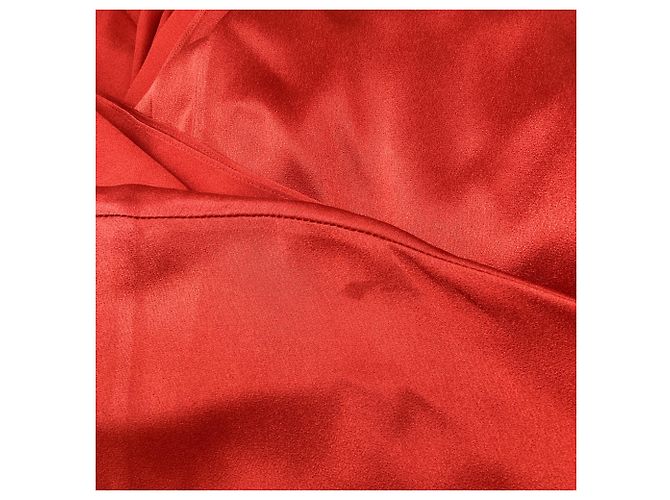Autre Marque Abito midi a maniche lunghe con scollo a fiocco Sies Marjan in viscosa rossa - vista 8
