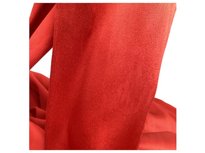 Autre Marque Abito midi a maniche lunghe con scollo a fiocco Sies Marjan in viscosa rossa - vista 9