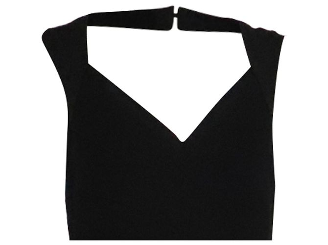 Robe maxi Herve Leger col en V en rayonne noire - vue 2