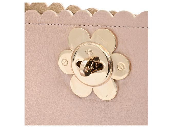 Borsa Tote Mulberry Cecily Flower in pelle di vitello rosa - vista 9