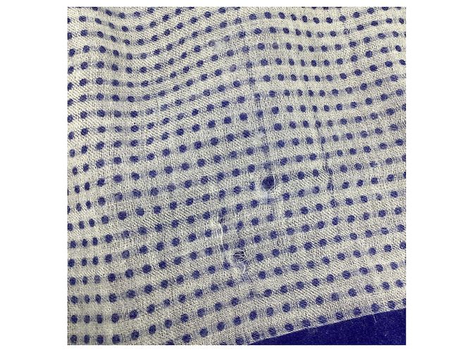 Sciarpa con motivo logo Chanel in lana blu Blu chiaro - vista 3