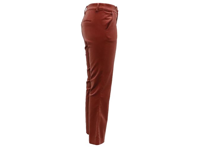 Autre Marque  Frame Flared Trousers in Rust Orange Cotton - view 2