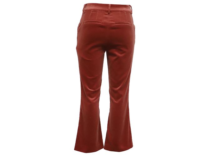 Autre Marque  Frame Flared Trousers in Rust Orange Cotton - view 3
