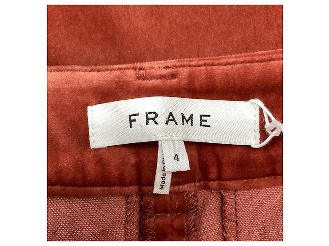 Autre Marque  Frame Flared Trousers in Rust Orange Cotton - view 4