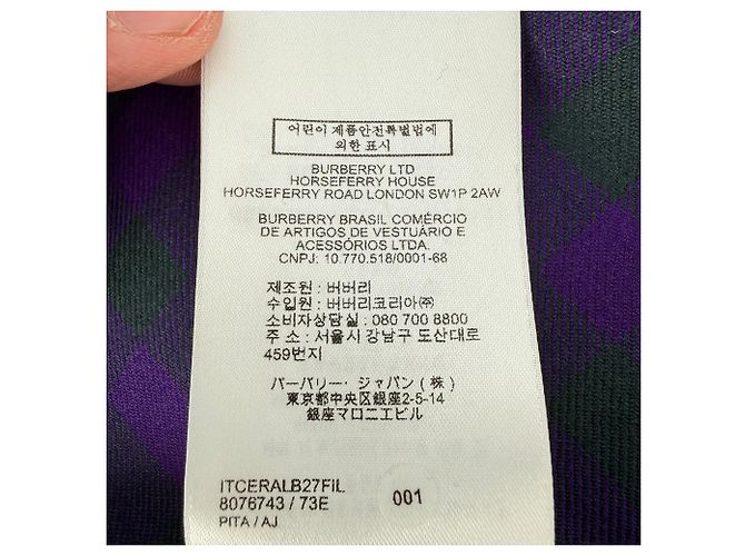 Abito camicia midi a quadri Burberry in lana multicolore - vista 7
