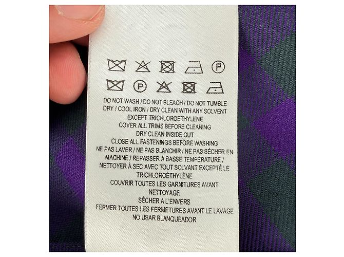 Abito camicia midi a quadri Burberry in lana multicolore - vista 8
