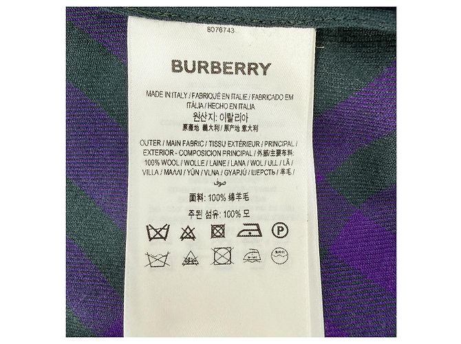 Abito camicia midi a quadri Burberry in lana multicolore - vista 9