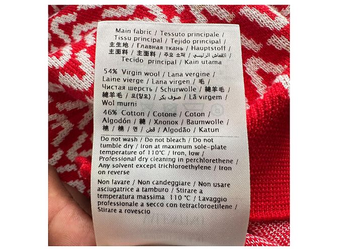 Valentino Garavani Valentino Kurzarm-Top aus Jacquard-Strick aus roter Wolle - Ansicht 6