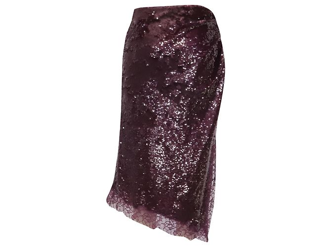 Autre Marque Falda midi de lentejuelas Simkhai Amrita en nailon violeta - vista 3