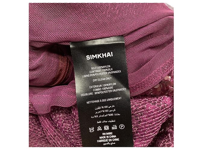 Autre Marque Falda midi de lentejuelas Simkhai Amrita en nailon violeta - vista 4