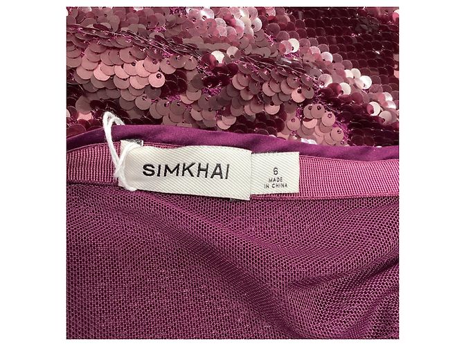 Autre Marque Falda midi de lentejuelas Simkhai Amrita en nailon violeta - vista 5
