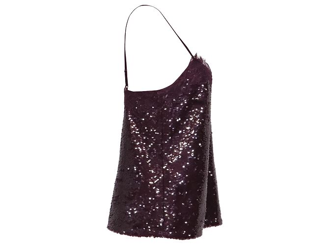 Autre Marque Canotta di paillettes Simkhai Arlene in nylon viola - vista 3