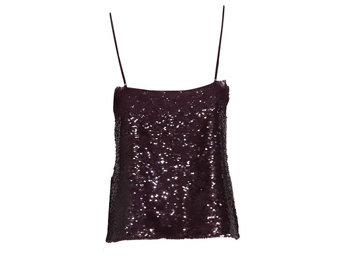 Autre Marque Canotta di paillettes Simkhai Arlene in nylon viola - vista 4