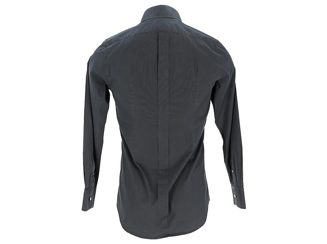 Camisa de botones Dolce & Gabbana en algodón gris - vista 3