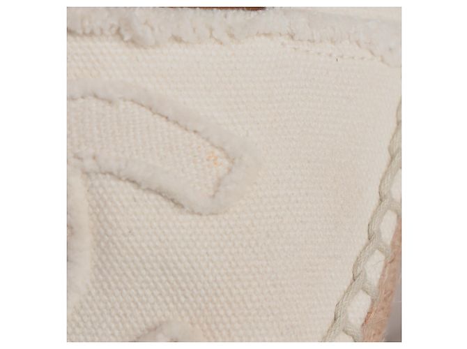 Chanel CC Espadrilles aus weißem Canvas Roh - Ansicht 10