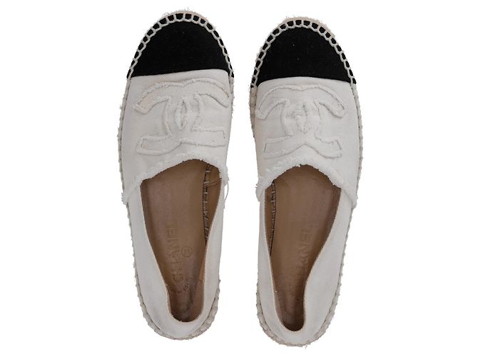 Chanel CC Espadrilles aus weißem Canvas Roh - Ansicht 5