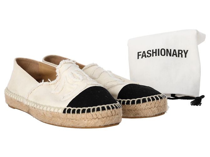 Chanel CC Espadrilles aus weißem Canvas Roh - Ansicht 7