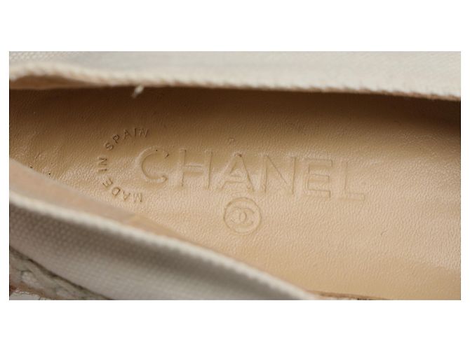 Chanel CC Espadrilles aus weißem Canvas Roh - Ansicht 8