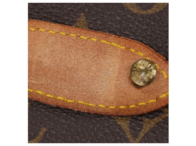 Borsa a tracolla Louis Vuitton Saumur 35 in tela rivestita marrone - vista 13