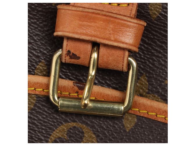 Borsa a tracolla Louis Vuitton Saumur 35 in tela rivestita marrone - vista 14