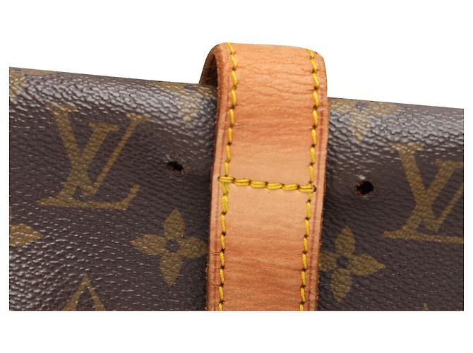Borsa a tracolla Louis Vuitton Saumur 35 in tela rivestita marrone - vista 17