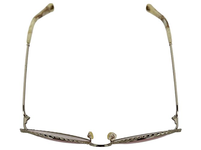 Chloé Carlina Twist Oversized Runde Sonnenbrille in Silber-Metall Metallisch - Ansicht 3