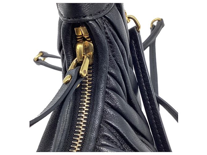Borsa hobo Miu Miu Wander Matelassé in pelle nappa nera - vista 10