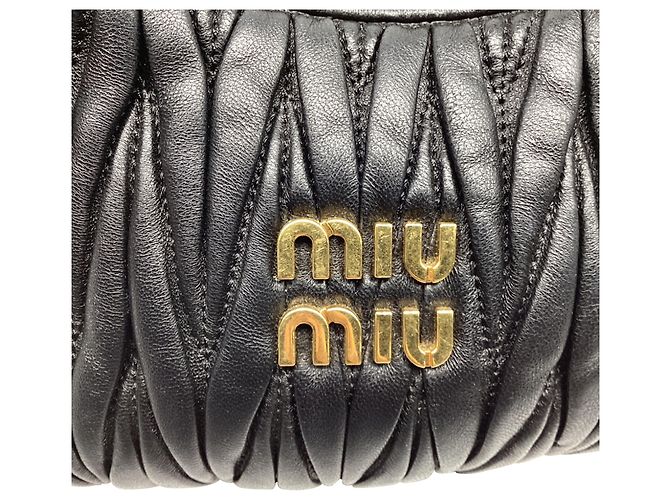 Borsa hobo Miu Miu Wander Matelassé in pelle nappa nera - vista 11
