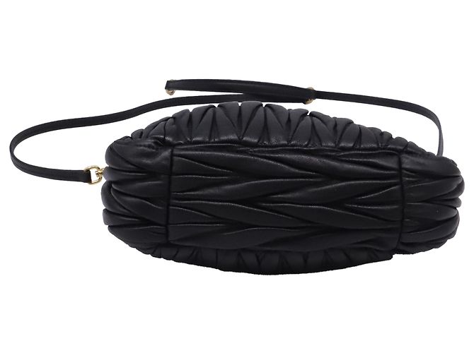 Borsa hobo Miu Miu Wander Matelassé in pelle nappa nera - vista 5