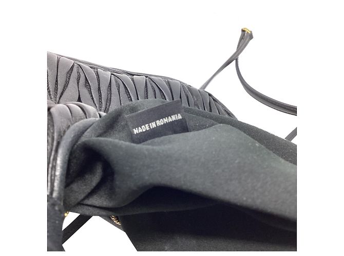 Borsa hobo Miu Miu Wander Matelassé in pelle nappa nera - vista 7