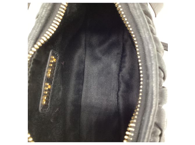 Borsa hobo Miu Miu Wander Matelassé in pelle nappa nera - vista 9