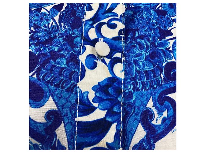 Valentino Garavani Abito camicia midi Valentino con stampa floreale in cotone blu - vista 5