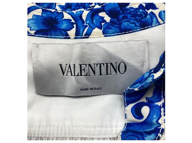 Valentino Garavani Abito camicia midi Valentino con stampa floreale in cotone blu - vista 7