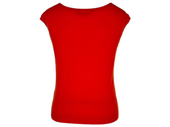 Tory Burch ärmelloses Stricktop aus rotem Kaschmir - Ansicht 3
