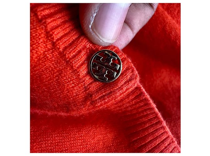 Tory Burch ärmelloses Stricktop aus rotem Kaschmir - Ansicht 5