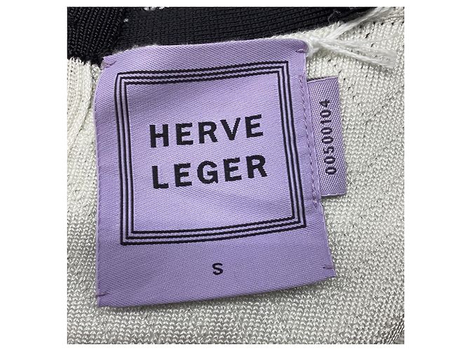 Herve Leger gestricktes Maxikleid mit Fransen und langen Ärmeln aus schwarzer Viskose - Ansicht 7