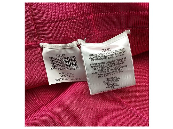 Vestido maxi halterneck Herve Leger em rayon rosa - vista 5