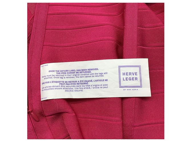 Vestido maxi halterneck Herve Leger em rayon rosa - vista 7