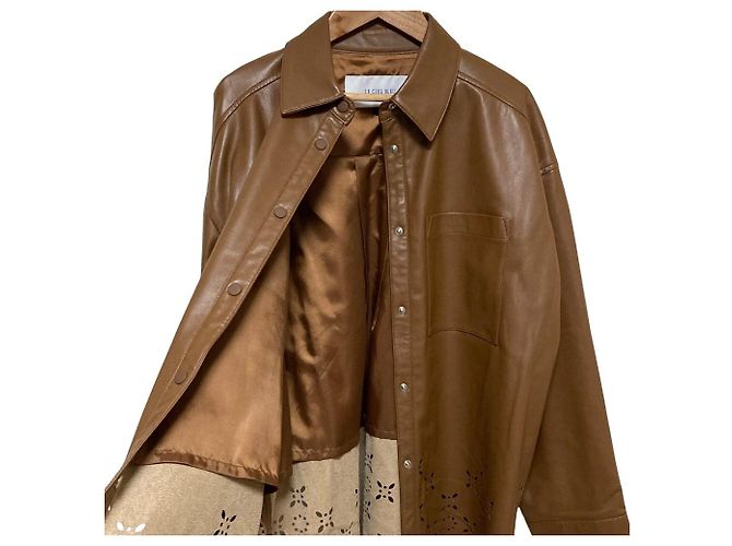Autre Marque LE CIEL BLEU Cutwork Scallop Eco Leather Jacket - view 3