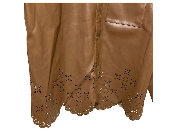 Autre Marque LE CIEL BLEU Cutwork Scallop Eco Leather Jacket - view 4