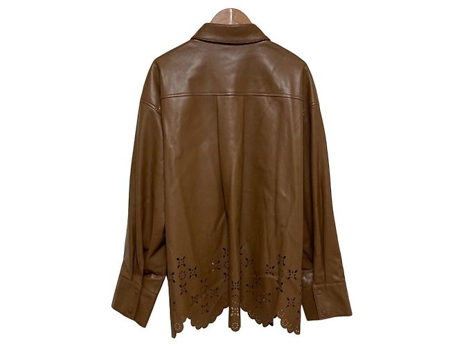 Autre Marque LE CIEL BLEU Cutwork Scallop Eco Leather Jacket - view 5