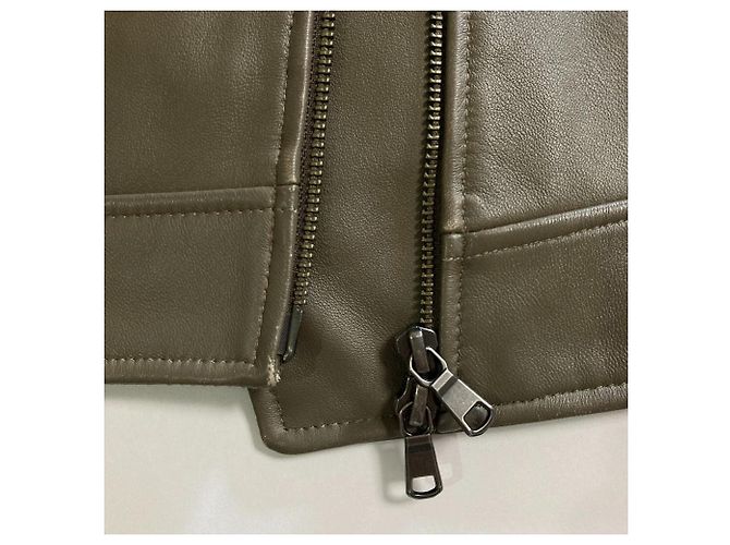 Autre Marque Giacca Double Riders in pelle di agnello green label relaxing - vista 12