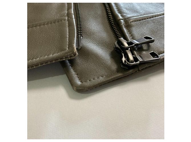 Autre Marque Giacca Double Riders in pelle di agnello green label relaxing - vista 13