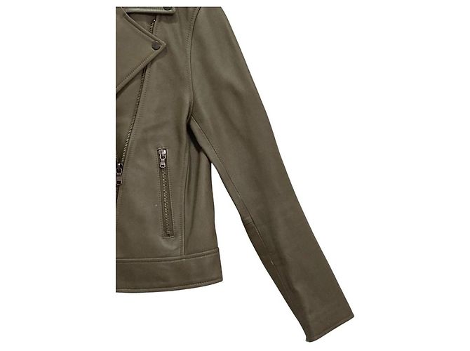 Autre Marque Giacca Double Riders in pelle di agnello green label relaxing - vista 3