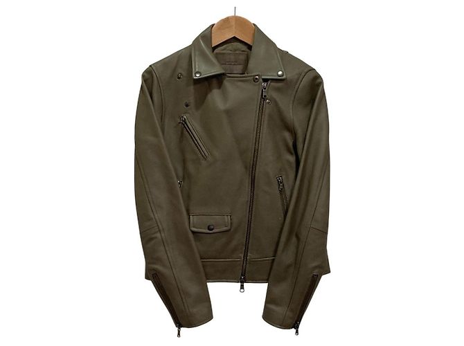 Autre Marque Giacca Double Riders in pelle di agnello green label relaxing - vista 6