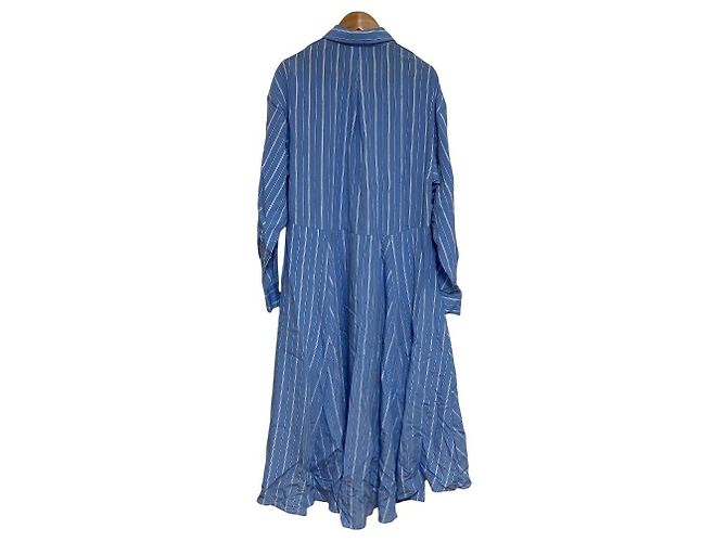 Autre Marque Snidel Fish Tail Stripe Dress Blue - view 2